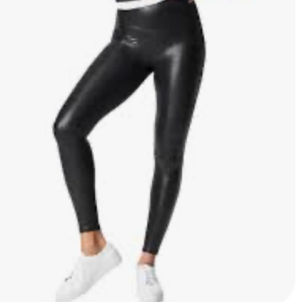 SPANX Black Faux Leather L NWOT
